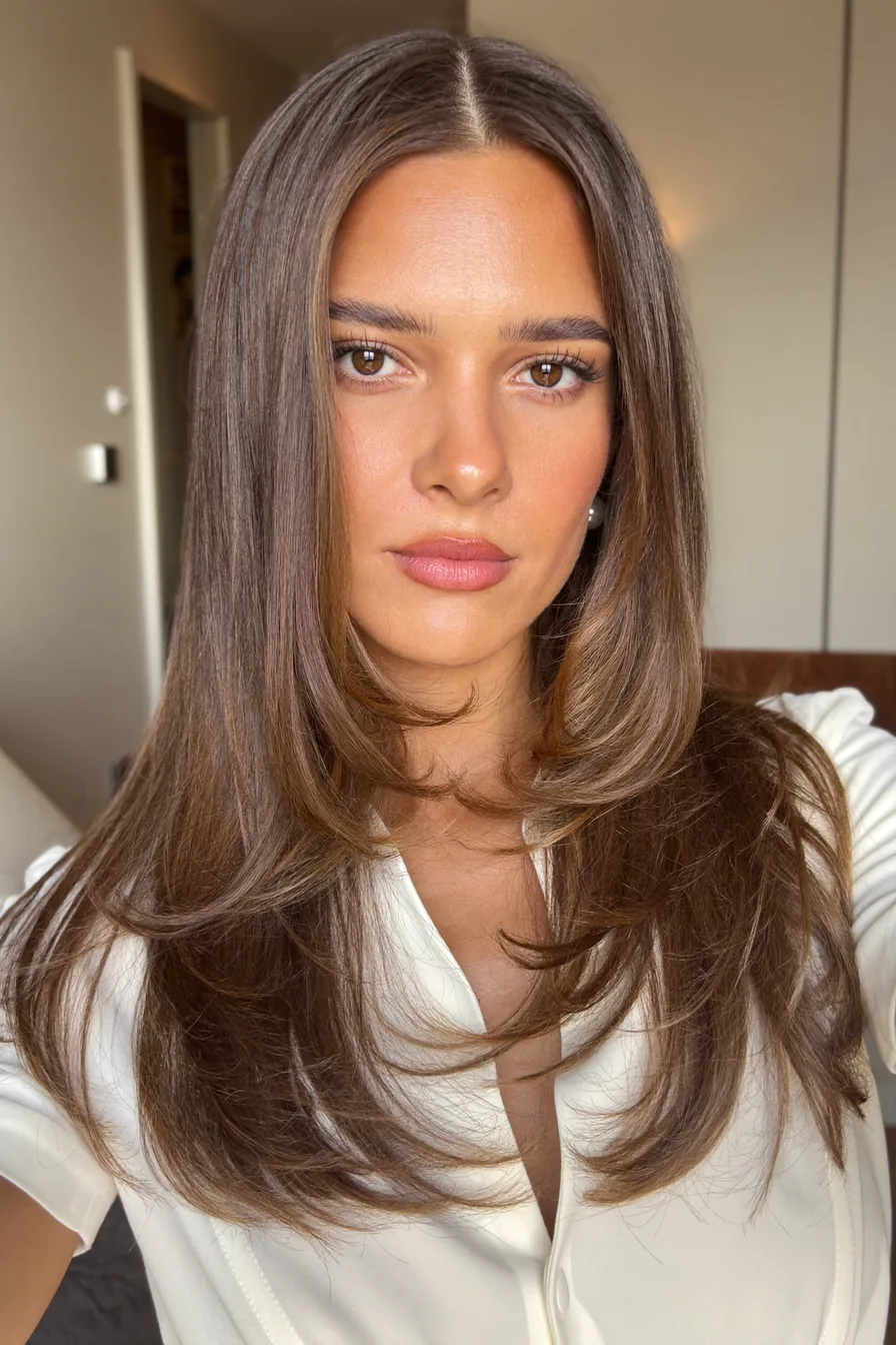 30 Rich Chocolate Brown Long Layered Haircuts